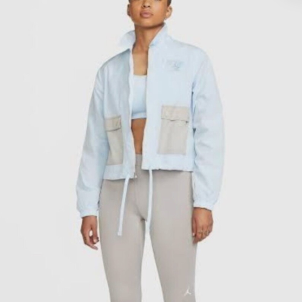 Nike Womens Jordan Essentials Lightweight Woven Blue Jacket
